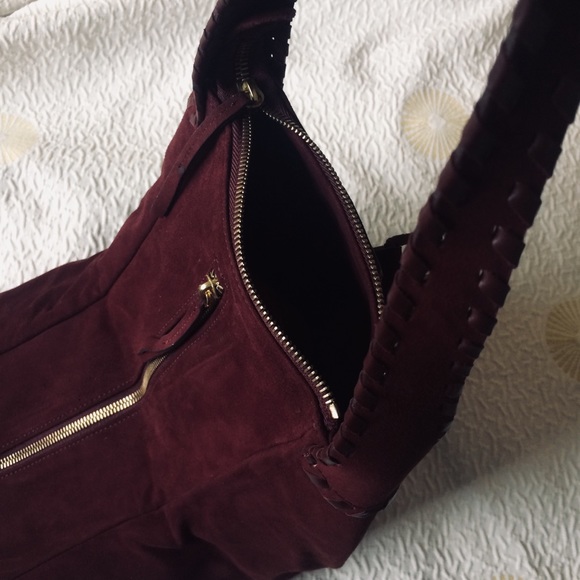 Pollini Wine Suede Hobo Handbag - Picture 8 of 8